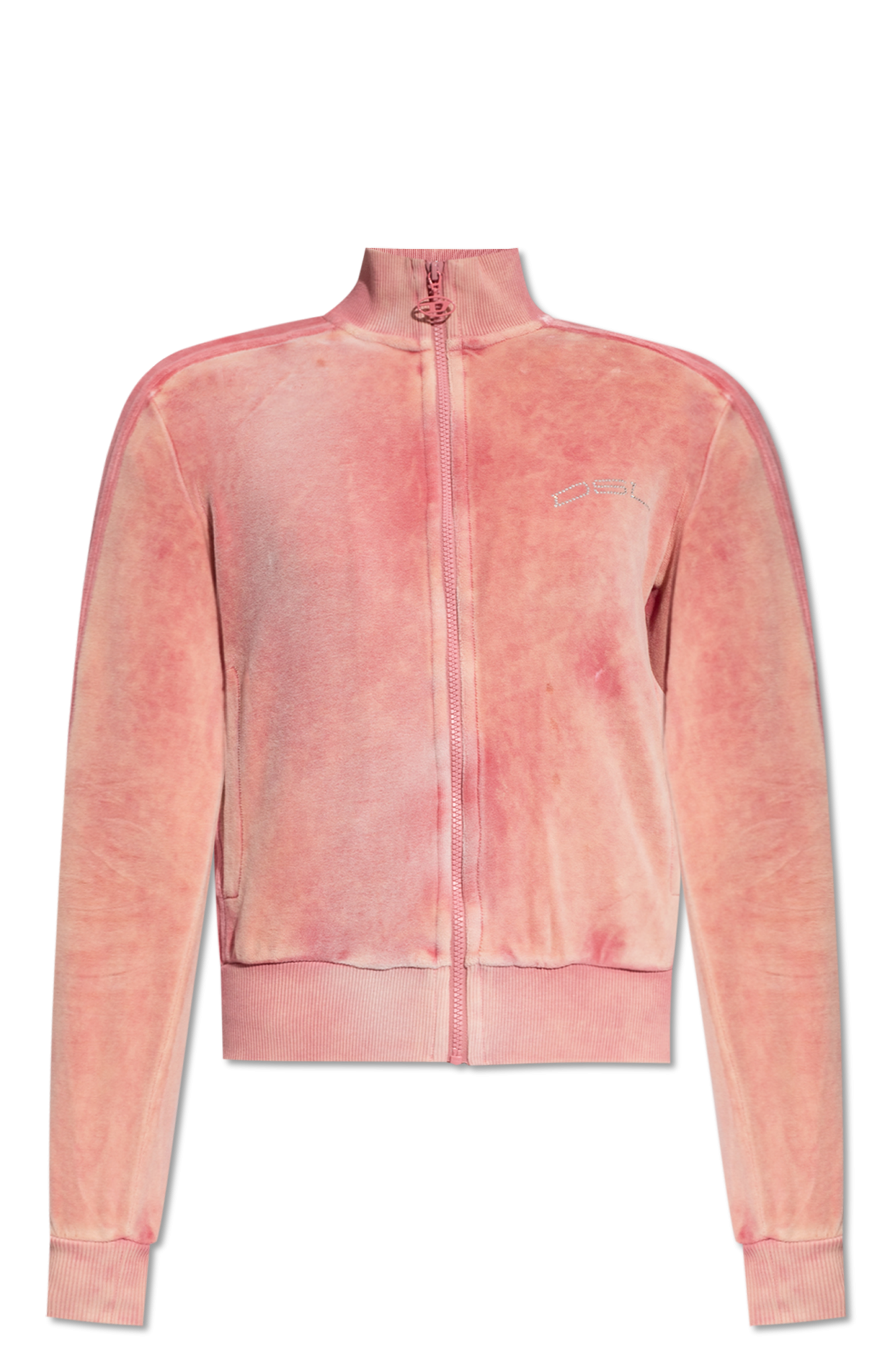 Pink hot sale velvet sweatshirt